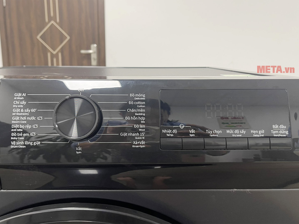 Bảng điều khiển máy giặt sấy Hisense Inverter WD90N1Y bằng Tiếng Việt Bảng điều khiển máy giặt sấy Hisense Inverter WD90N1Y