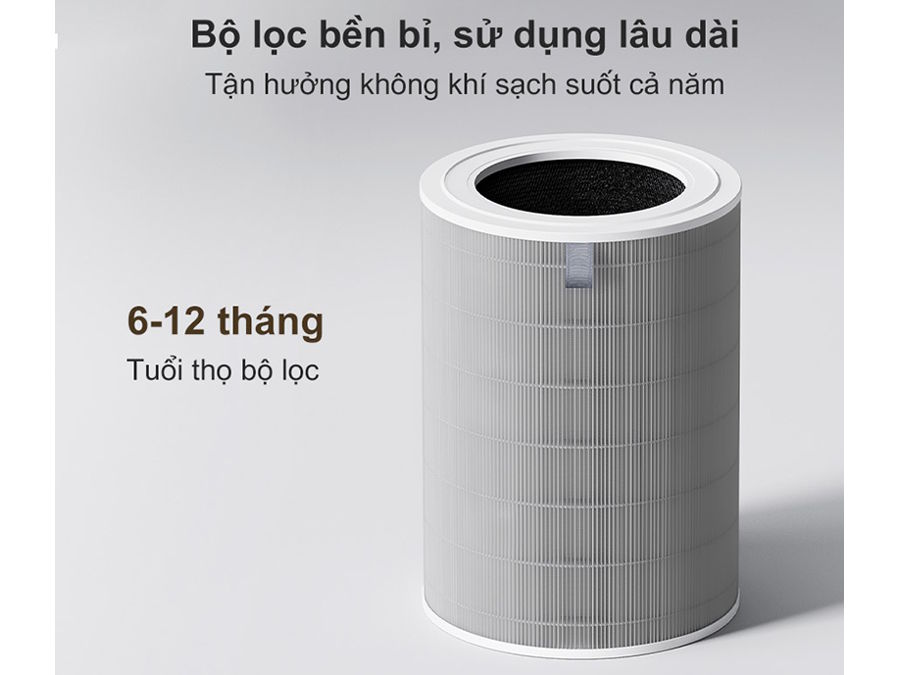 Máy lọc không khí BHR08MZEU có tuổi thọ bộ lọc từ 6 - 12 tháng Máy lọc không khí BHR08MZEU