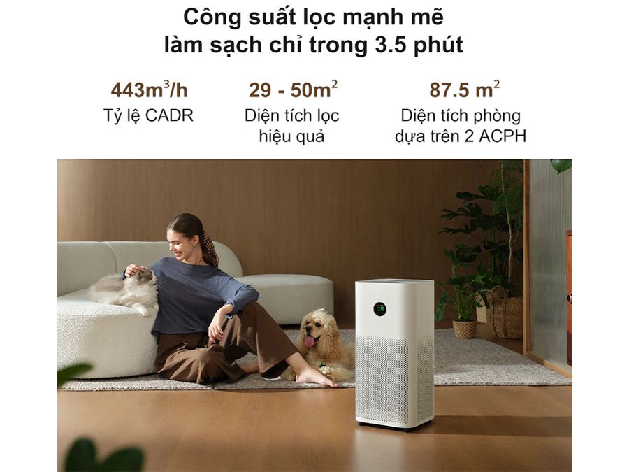 Máy lọc không khí Xiaomi có công suất lọc mạnh mẽ Máy lọc không khí Xiaomi