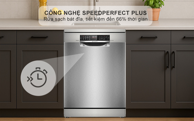 Tăng tốc độ rửa với SpeedPerfect+ Máy rửa bát Bosch