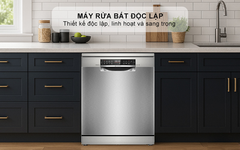 Thiết kế sang trọng, chất liệu cao cấp Máy rửa bát 14 bộ Bosch SMS6ZCI01P