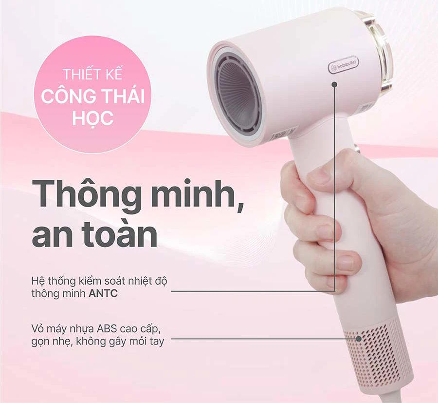 Công nghệ bảo vệ tóc thông minh Máy sấy tóc cao cấp Habibullet