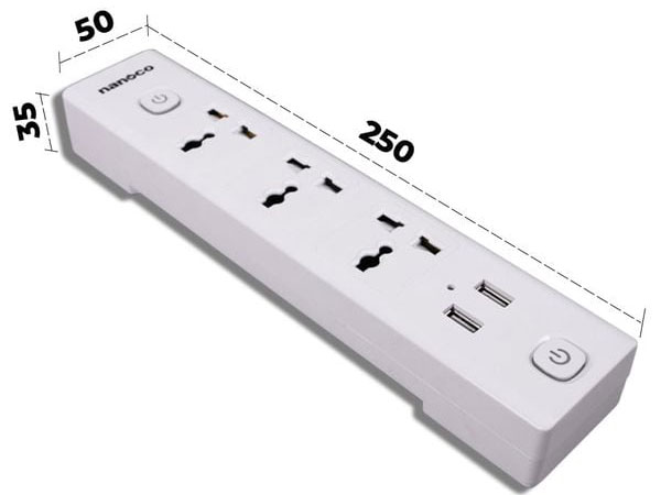 Ổ cắm điện có kích thước nhỏ gọn Ổ cắm có dây Nanoco