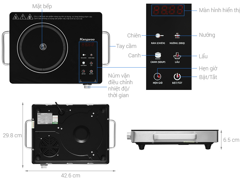 Bếp hồng ngoại đơn Kangaroo KG20IFT1 Bếp hồng ngoại đơn Kangaroo KG20IFT1