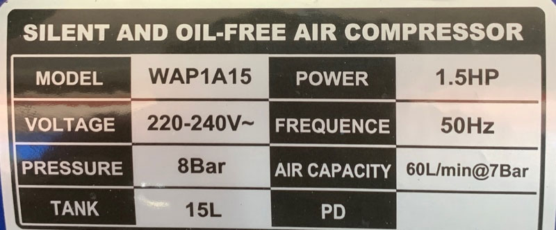 Thông số kỹ thuật của máy Wadfow WAP1A15 Wadfow WAP1A15