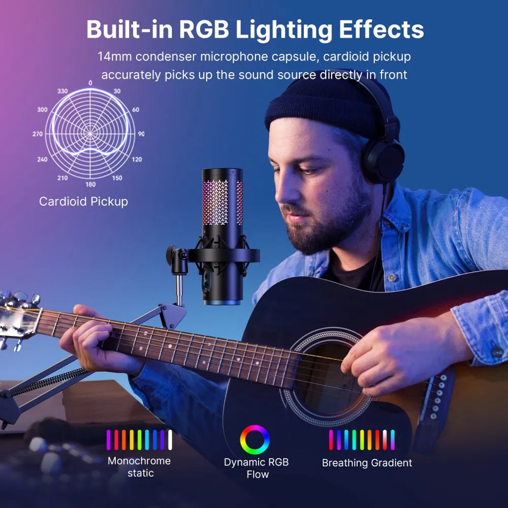 Màng thu 14mm, dải tần rộng Microphone thu âm Boya K5