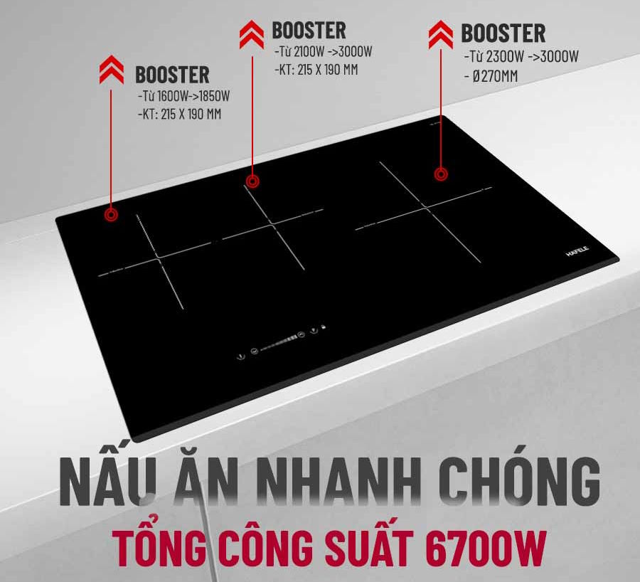 Bếp từ 3 vùng nấu Hafele HC-IF77D