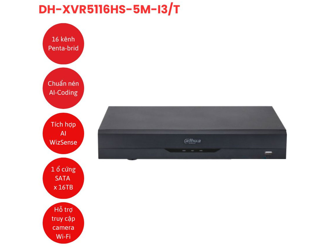 Đầu ghi IP 16 kênh Dahua DH-XVR5116HS-5M-I3/T