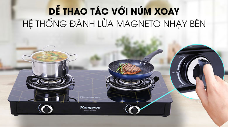 Bếp gas dễ thao tác với núm xoay Bếp gas