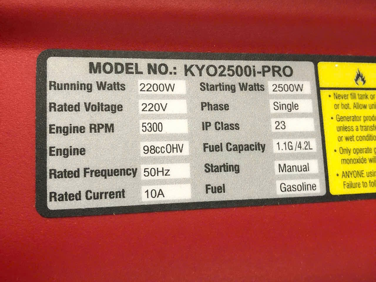 Kyo Power THG2500i-Pro