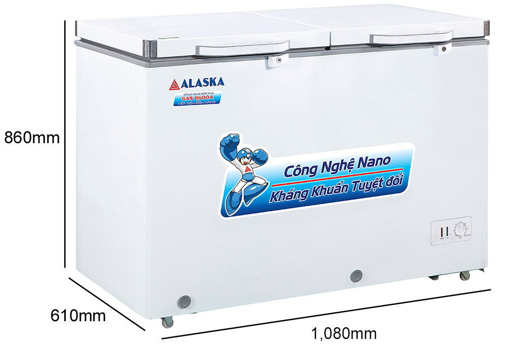 Kích thước tủ đông Alaska BCD-3568N Kích thước tủ đông Alaska BCD-3568N
