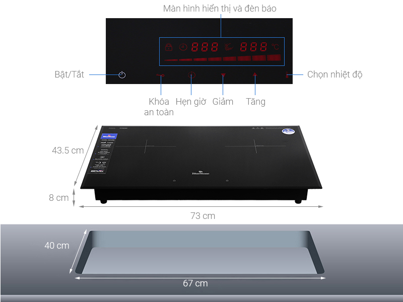 Bếp từ đôi BlueStone ICB-6948