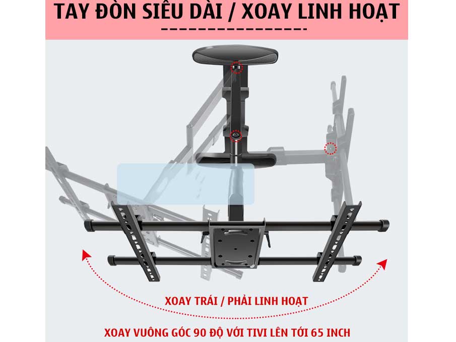Giá treo tivi xoay vuông góc ErgoTek E89 