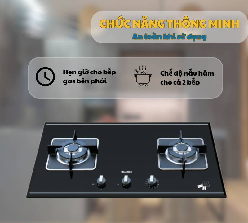 AS 9402B có hẹn giờ cho bếp bên phải AS 9402B