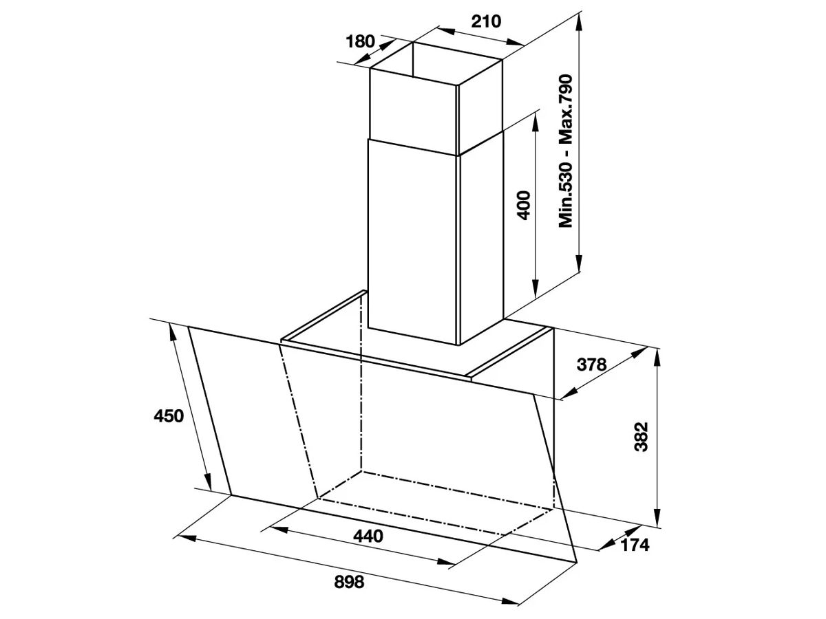 Kích thước của Hafele HH-WVG90C Hafele HH-WVG90C