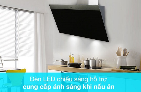 Máy hút mùi có 2 đèn Led chiếu sáng Máy hút mùi