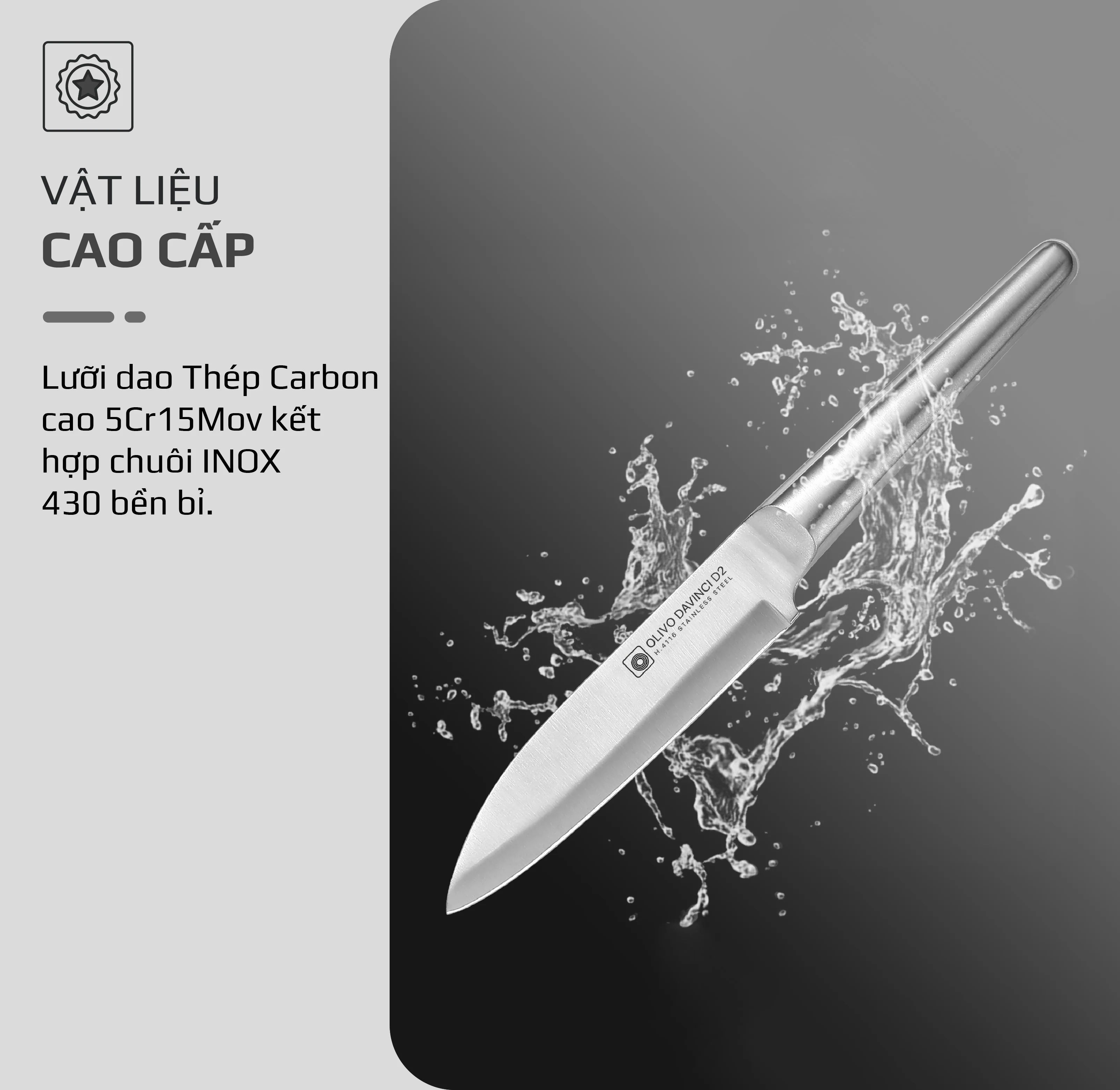 Bộ dao 3 món Olivo Davinci