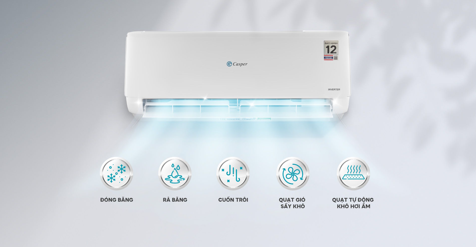 Công nghệ iClean – Tự động làm sạch dàn lạnh sạch sâu Máy lạnh Casper