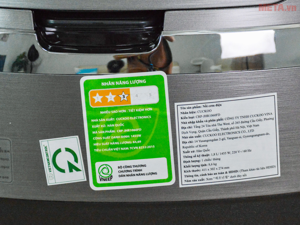 Tem dán nhãn năng lượng Cuckoo CRP-JHR1060FD Tem dán nhãn năng lượng Cuckoo CRP-JHR1060FD