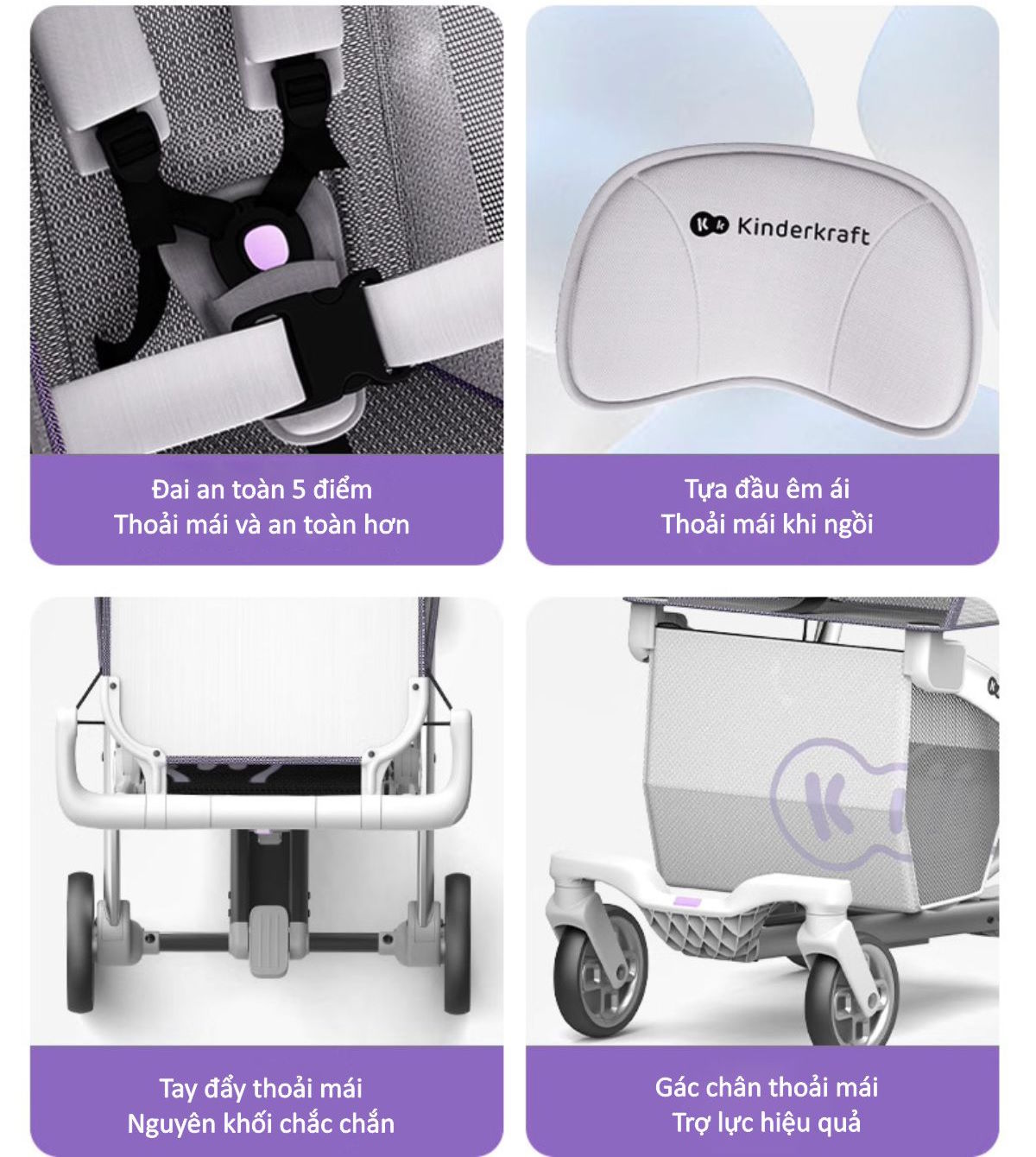 Xe đẩy gấp gọn tự động Kinderkraft