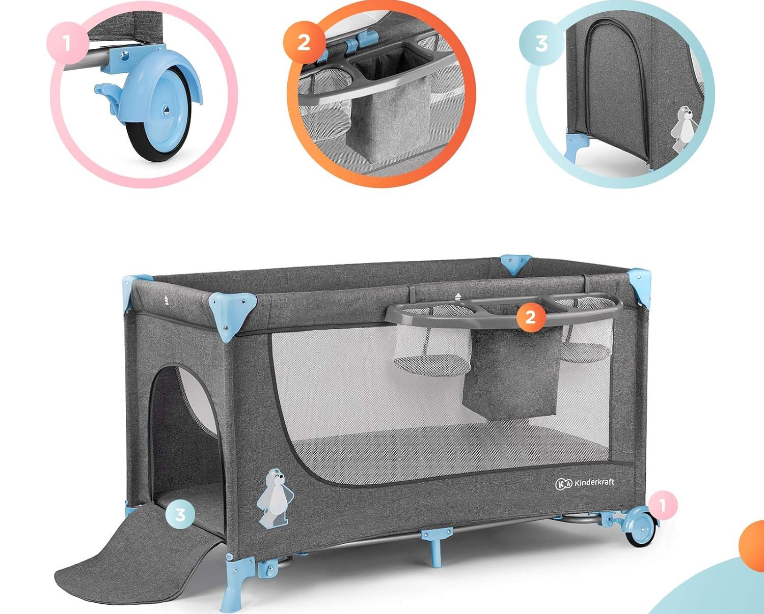 Đầy đủ phụ kiện tiện lợi cho bé và bố mẹ Kinderkraft Joy (KK.JOY-W.ACCE)