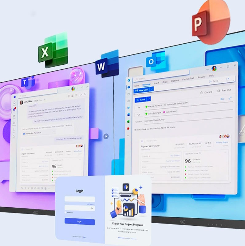 Thiết kế ba viền siêu mỏng, hiện đại và tinh tế Màn hình văn phòng HKC MB27V9-U