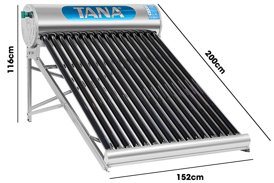 Kích thước của máy nước nóng năng lượng mặt trời Tân Á Gold TA-GO 58 - 18