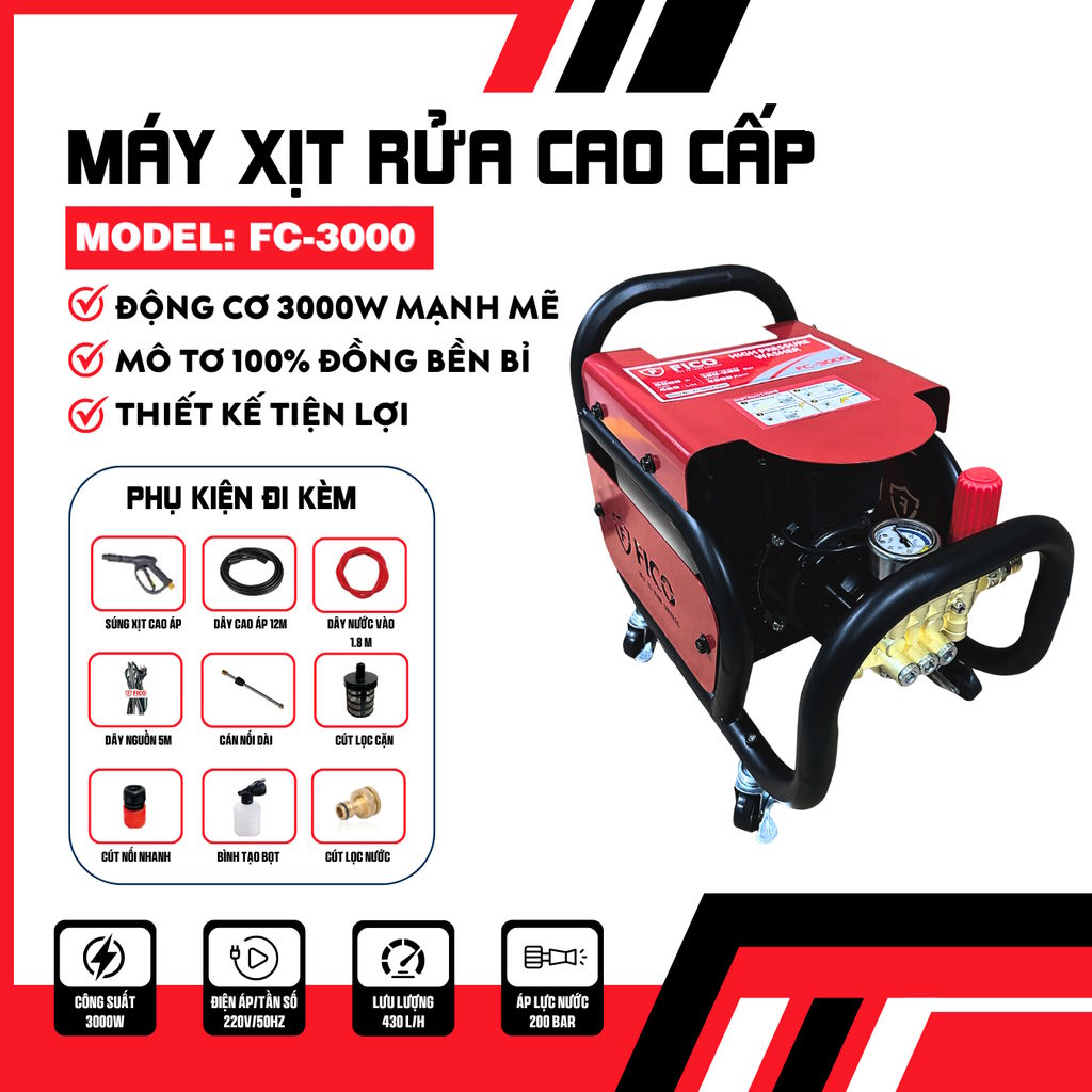 Máy xịt rửa Fico FC-3000 Máy xịt rửa Fico FC-3000