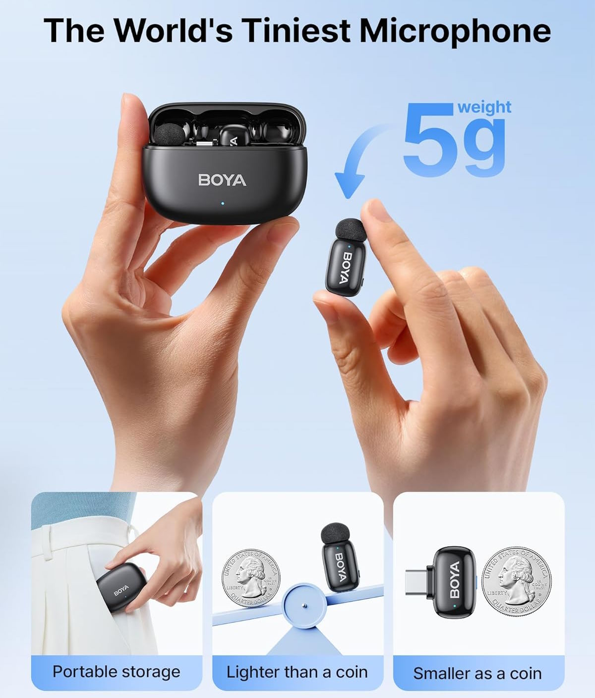 Micro không dây Boya Mini-14 - Màu đen