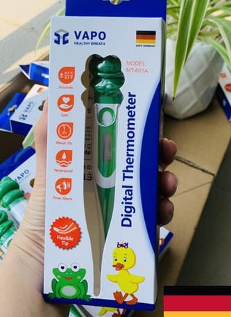 Nhiệt kế điện tử Vapo MT-601A 60s  sử dụng pin cúc áo tiện lợi