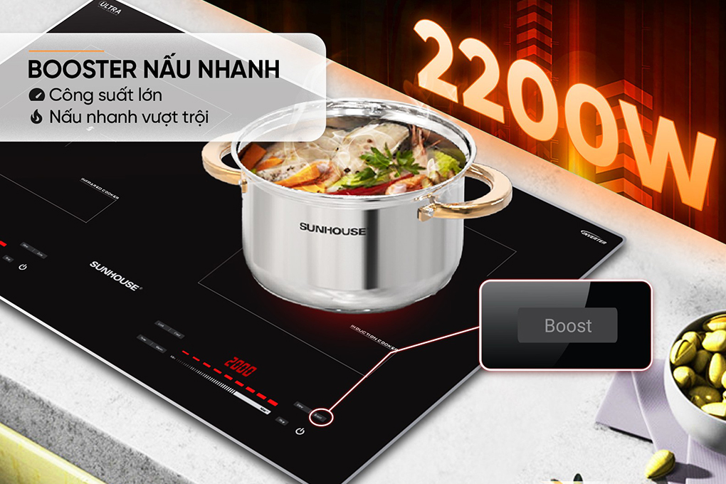 Bếp đôi điện từ hồng ngoại 