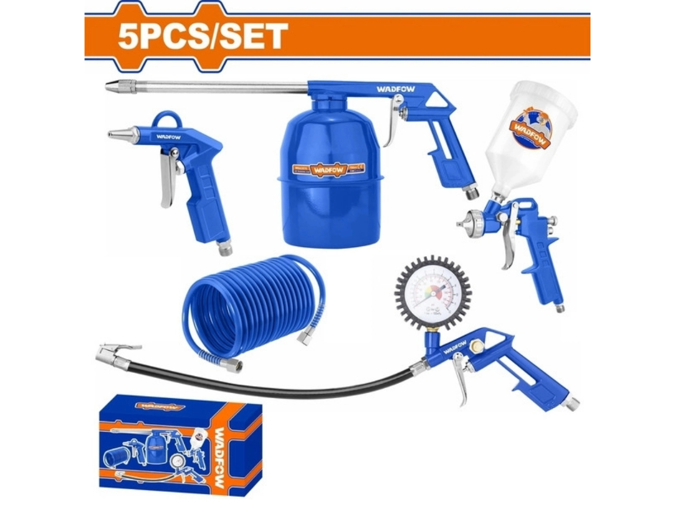 Bộ dụng cụ dùng khí nén 5 chi tiết Wadfow WAX1505 Bộ dụng cụ dùng khí nén 5 chi tiết Wadfow WAX1505