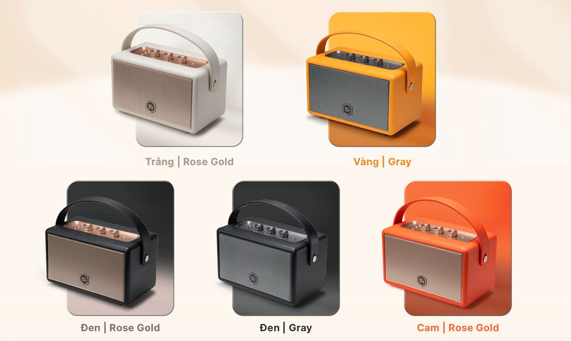 Thiết kế Retro sang trọng, 5 phiên bản màu sắc cá tính Loa Bluetooth Alpha Works AW-W89