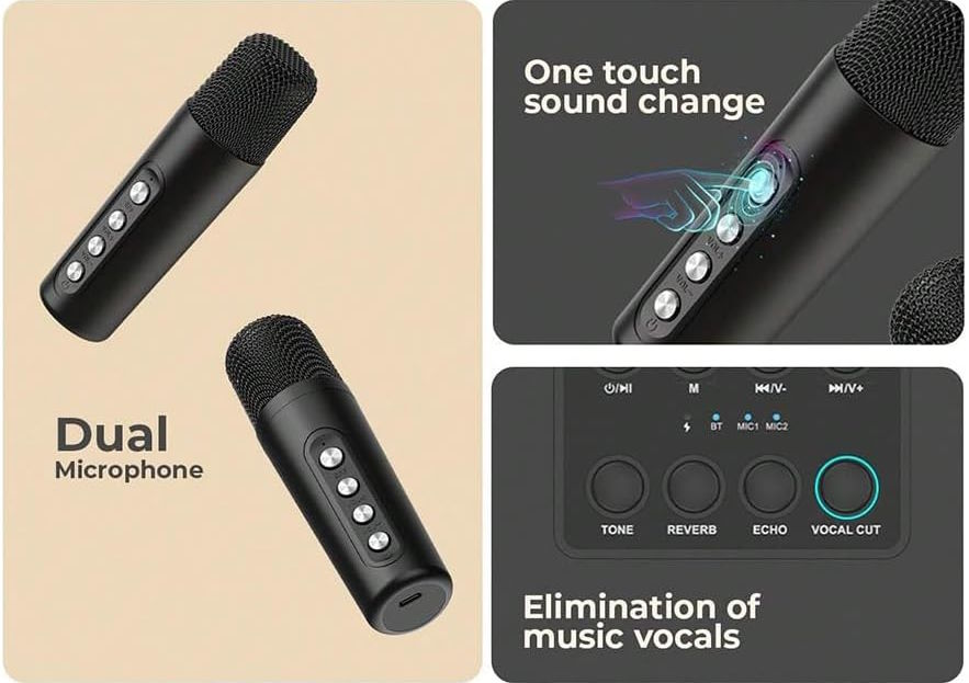 Hai micro kèm theo – Sẵn sàng hát karaoke mọi lúc Havit SK822BT