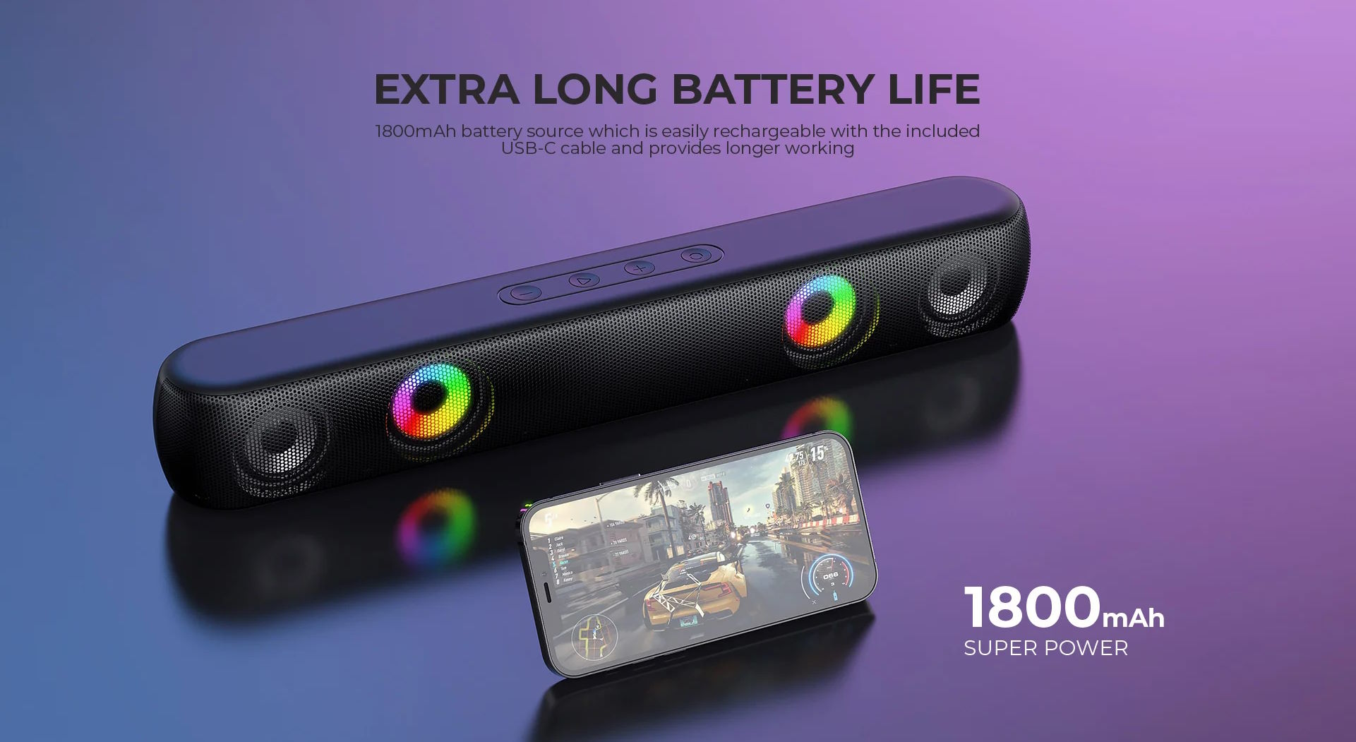 Dung lượng pin bền bỉ, thời gian chơi nhạc dài Havit SK854BT