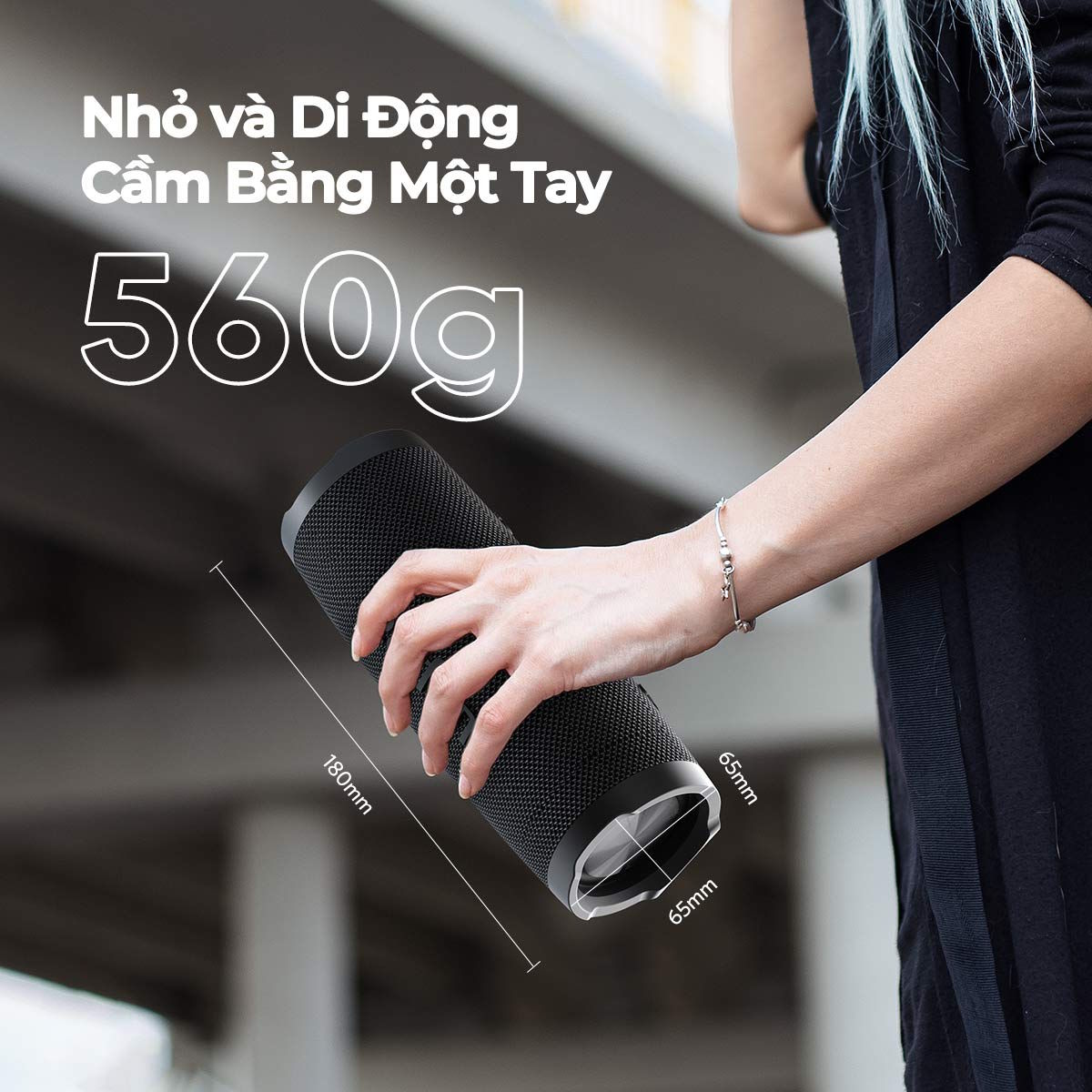 Thiết kế nhỏ gọn, dễ mang theo Loa Bluetooth Earfun Uboom Slim