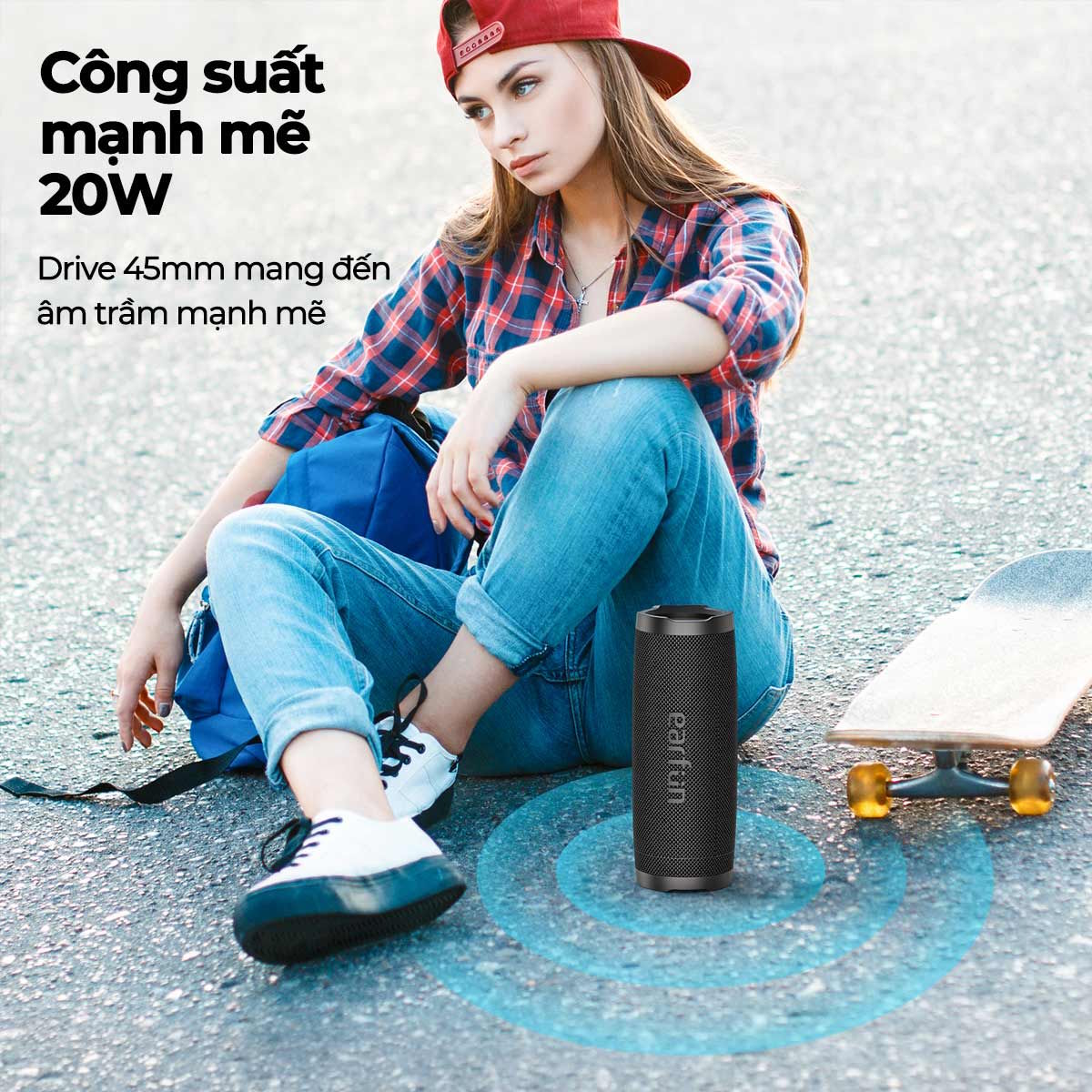 Chất âm mạnh mẽ với công suất 20W Loa Earfun Uboom Slim