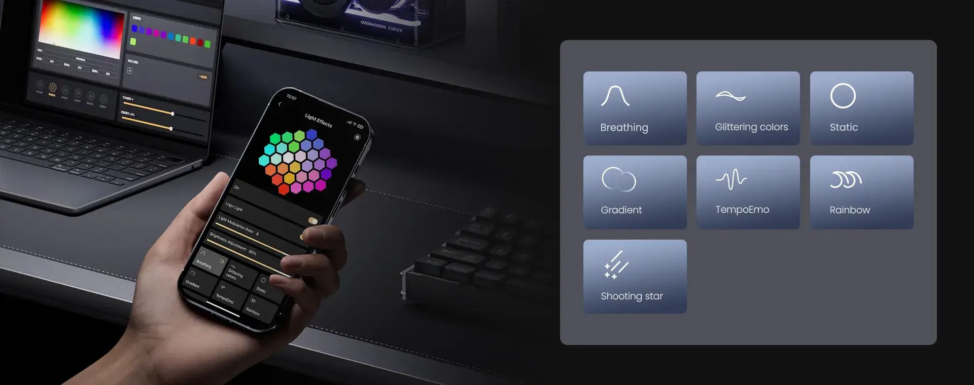 Thiết kế gọn gàng, đèn LED nhiều hiệu ứng Loa Bluetooth Edifier QD25