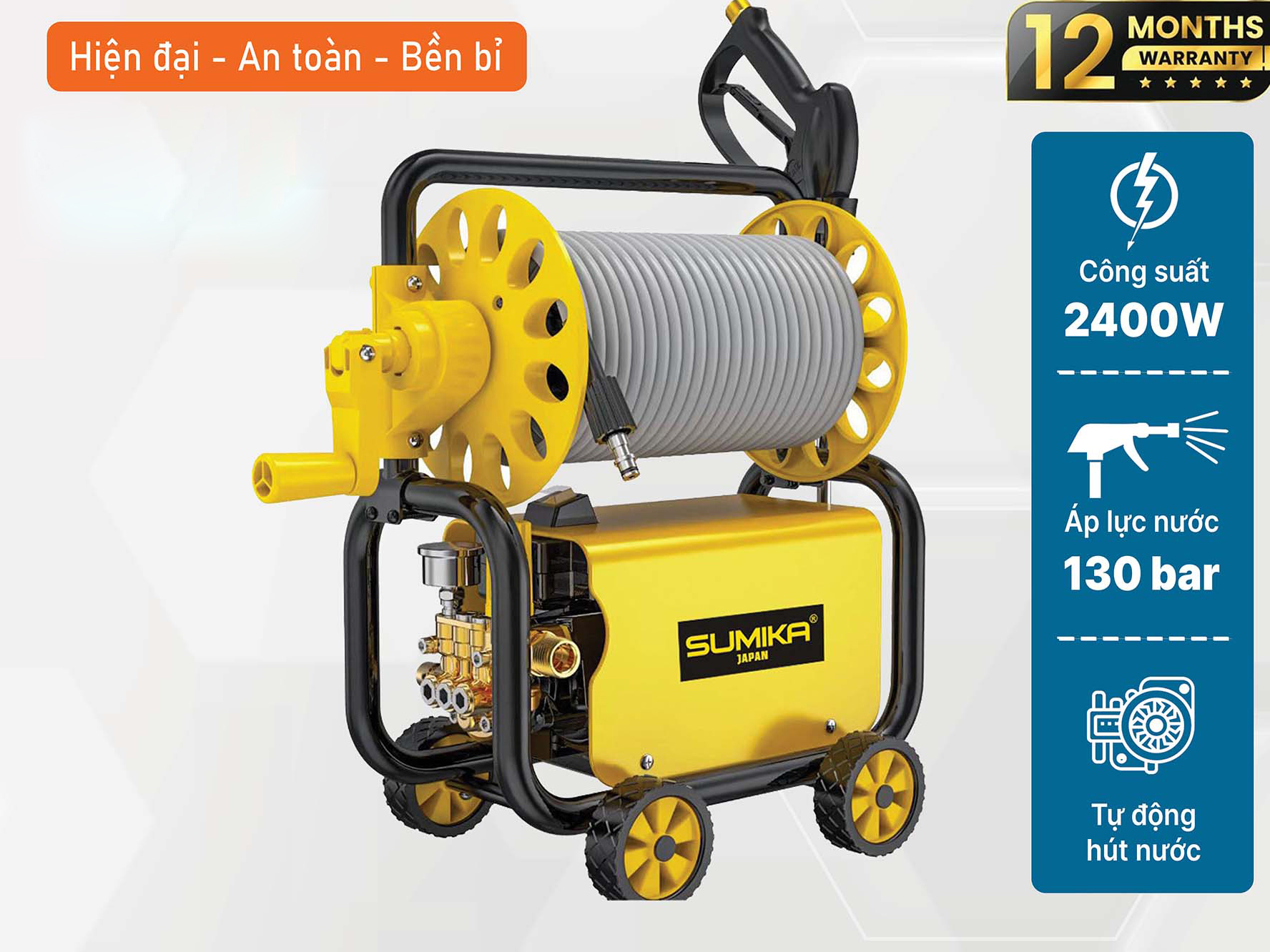 Máy rửa xe Sumika S24A tự động hút nước Máy rửa xe Sumika S24A