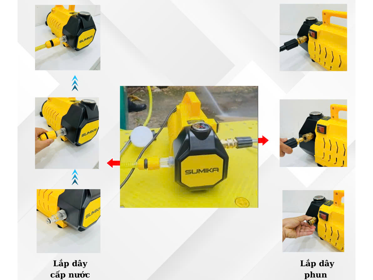 Máy rửa xe có áp lực tối đa 110 bar Máy rửa xe