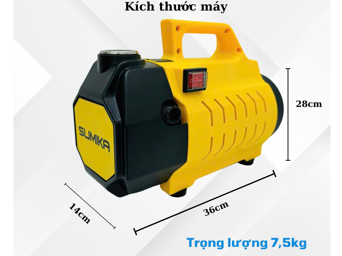 Kích thước máy rửa xe gia đình Máy rửa xe gia đình
