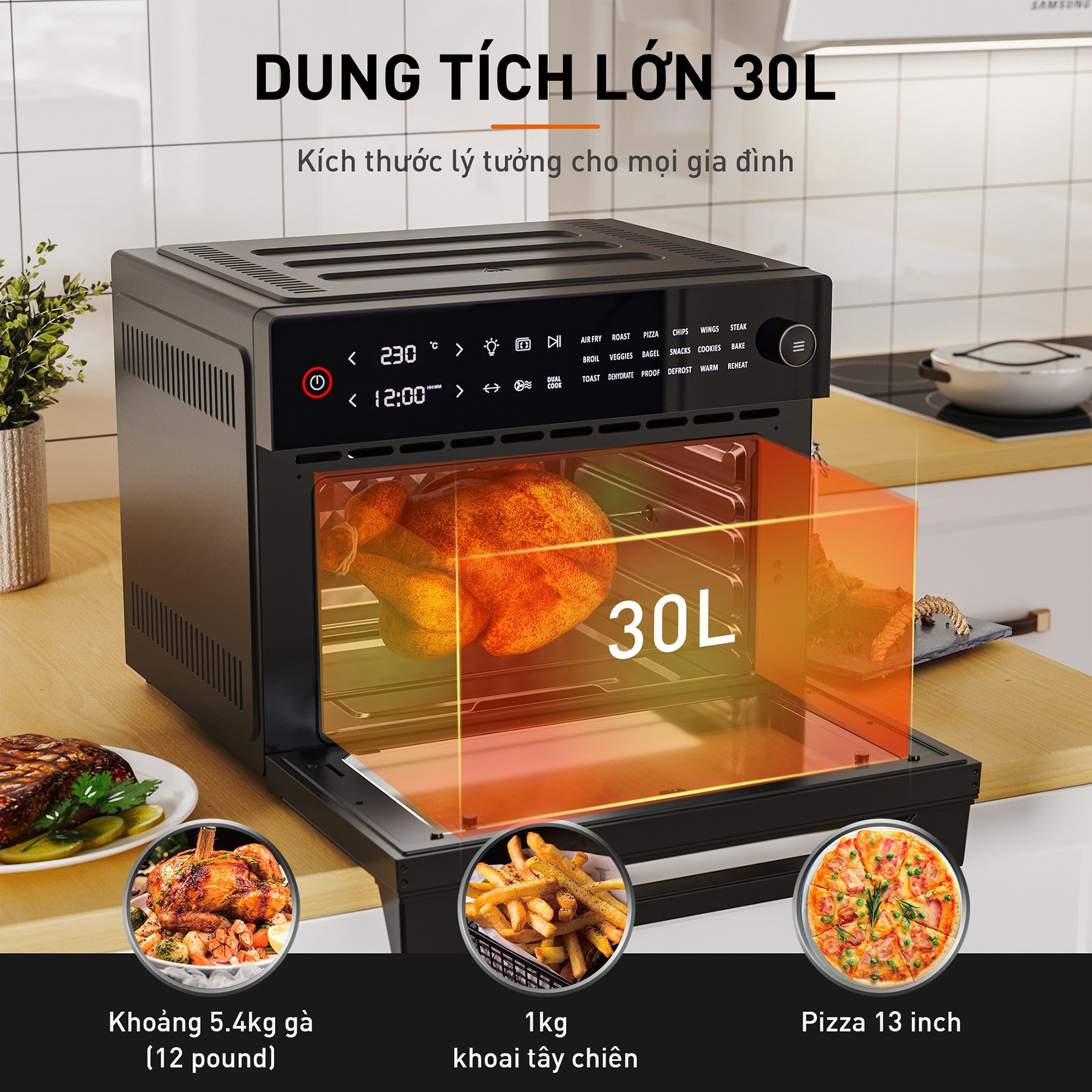 Lò chiên nướng không dầu Joyoung KX30-V583-DE01