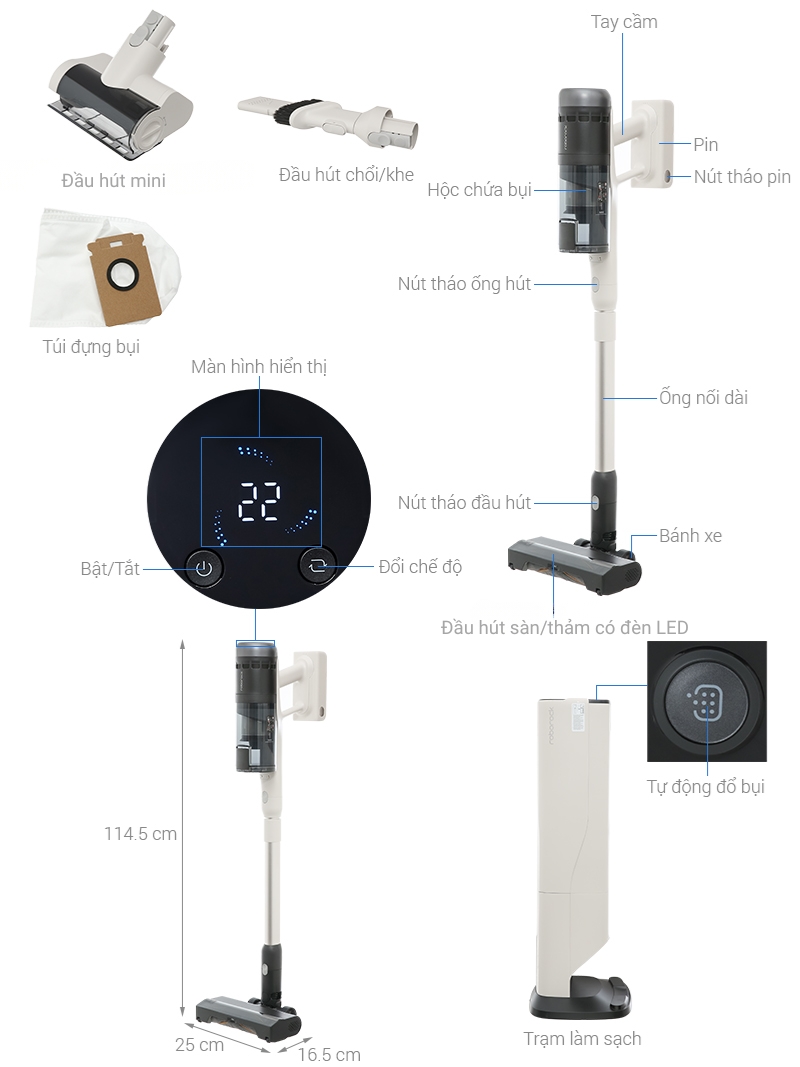 Cấu tạo của Roborock H60 Hub Pro Roborock H60 Hub Pro