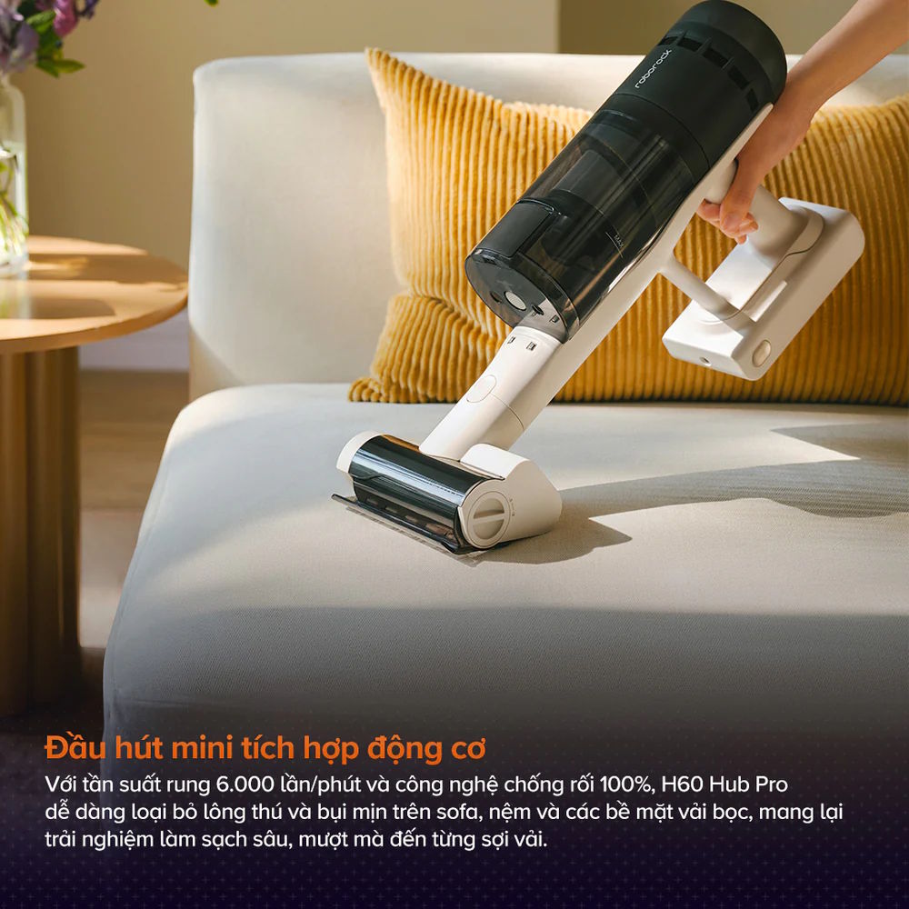 Máy hút bụi cầm tay Roborock H60 Hub Pro có đầu hút mini Máy hút bụi cầm tay Roborock H60 Hub Pro