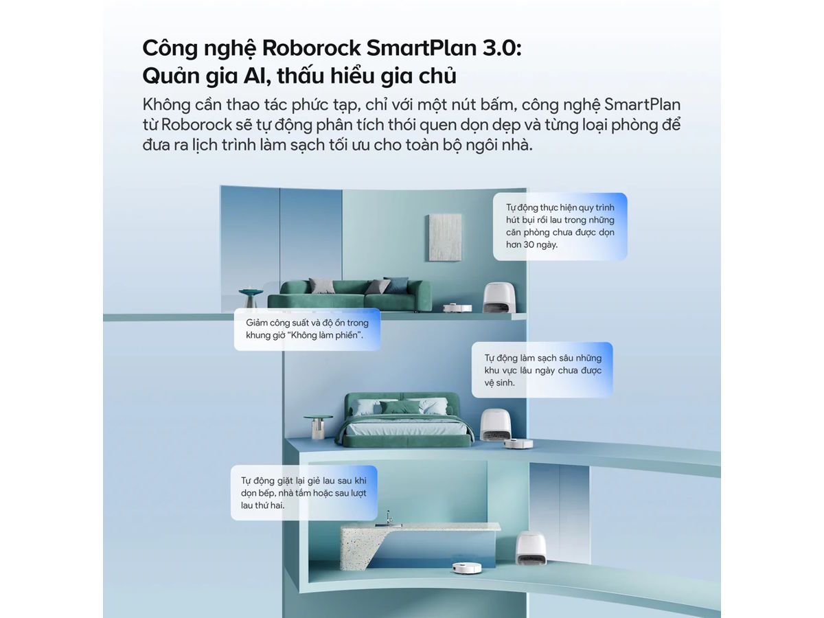 Robot hút bụi lau nhà tự động