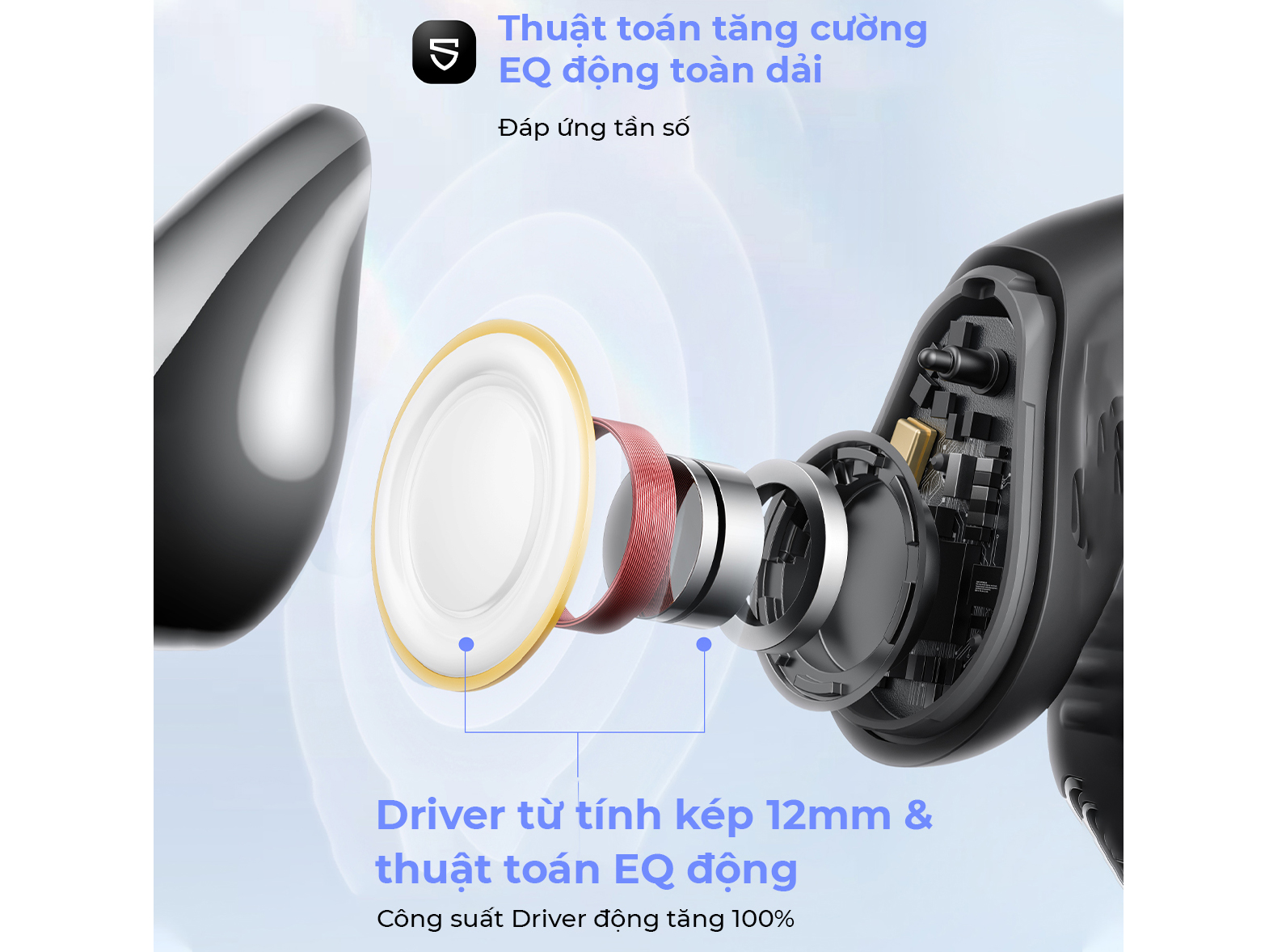 Tai nghe Bluetooth có màng loa kép 12mm Tai nghe Bluetooth
