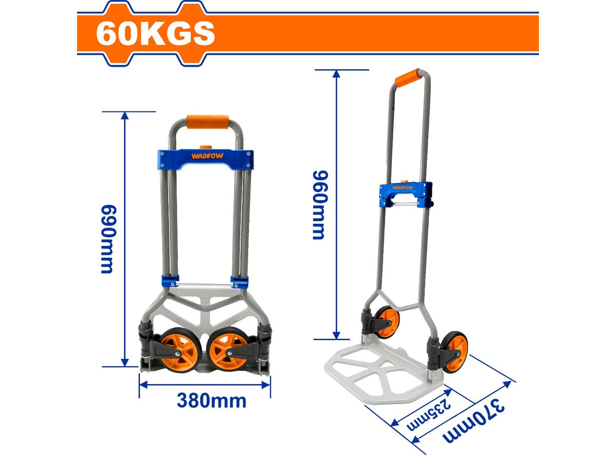 Xe đẩy hàng 2 bánh gấp gọn 60kg Wadfow WWB9A06