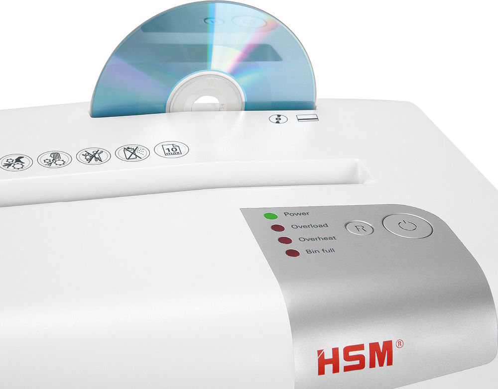 Hủy đa dạng tài liệu: Giấy, CD, Thẻ tín dụng Máy hủy giấy HSM Shredstar X15 (4,5x37mm)