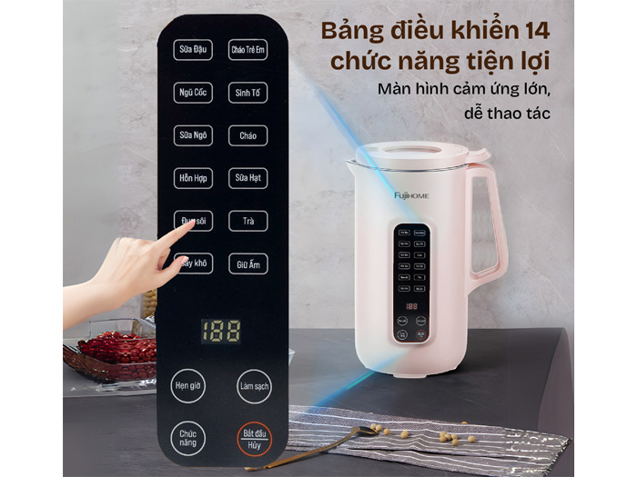 Bảng điều khiển chức năng nấu Máy làm sữa hạt đa năng Fujihome SM1626