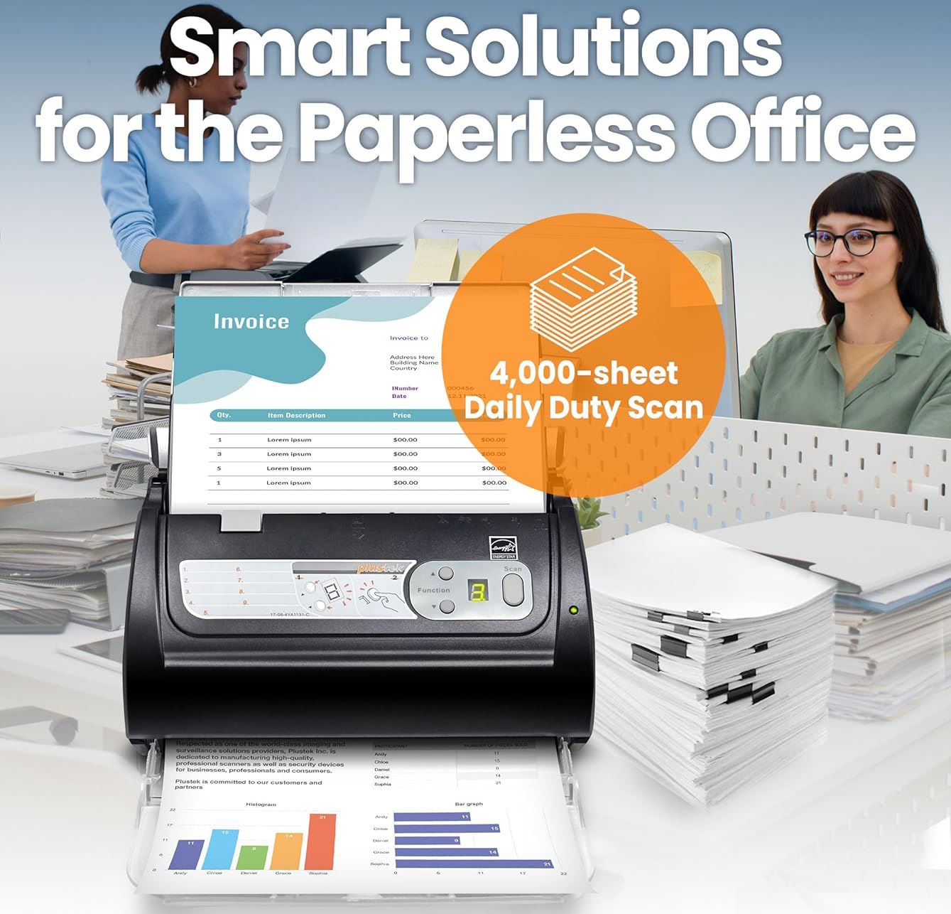 Thiết kế nhỏ gọn – Phù hợp văn phòng chật hẹp Plustek PS188